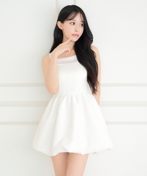 ALLuRing ChaRm（アリュリングチャーム）の「Balloon Camisole Dress / バルーンキャミワンピース（ワンピース・レディース・ブラック/ホワイト・FREE）」の20枚目の写真