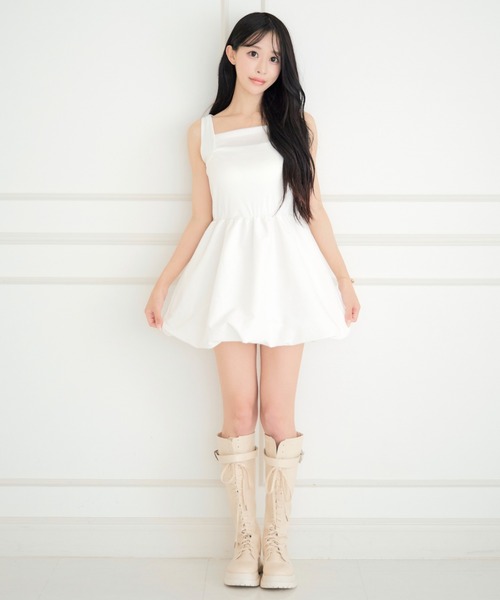 ALLuRing ChaRm（アリュリングチャーム）の「Balloon Camisole Dress / バルーンキャミワンピース（ワンピース・レディース・ブラック/ホワイト・FREE）」の22枚目の写真