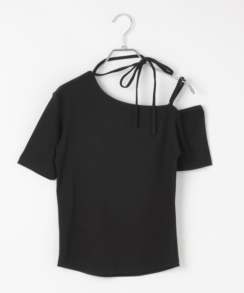 PAGEBOY(ページボーイ)の「オフショルリボントップス【リボン紐アレンジ自在・ワンショルでも着用可能】(Tシャツ/カットソー・レディース・ブラック/ターコイズブルー/グレー・FREE)」の16枚目の写真