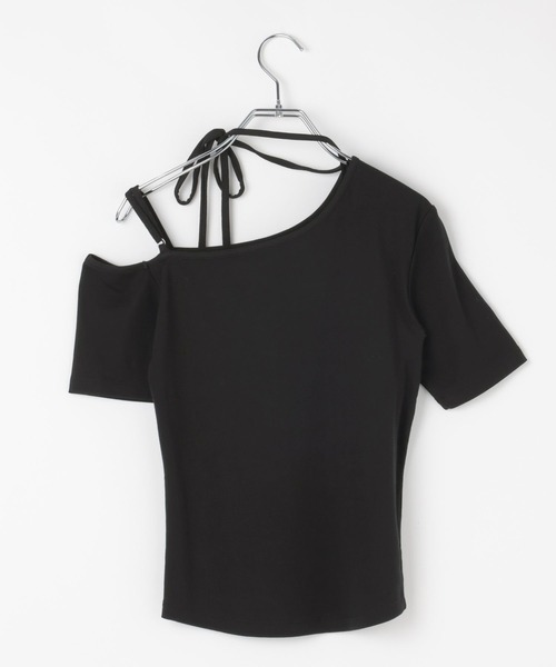 PAGEBOY(ページボーイ)の「オフショルリボントップス【リボン紐アレンジ自在・ワンショルでも着用可能】(Tシャツ/カットソー・レディース・ブラック/ターコイズブルー/グレー・FREE)」の17枚目の写真