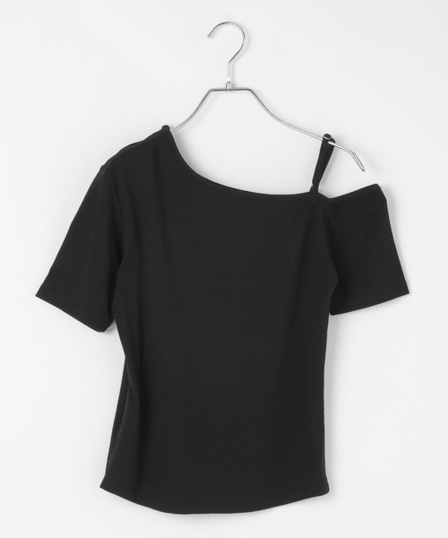 PAGEBOY(ページボーイ)の「オフショルリボントップス【リボン紐アレンジ自在・ワンショルでも着用可能】(Tシャツ/カットソー・レディース・ブラック/ターコイズブルー/グレー・FREE)」の18枚目の写真
