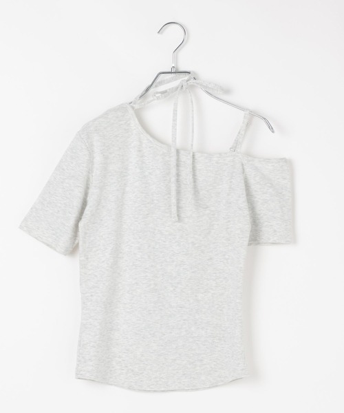 PAGEBOY(ページボーイ)の「オフショルリボントップス【リボン紐アレンジ自在・ワンショルでも着用可能】(Tシャツ/カットソー・レディース・ブラック/ターコイズブルー/グレー・FREE)」の20枚目の写真