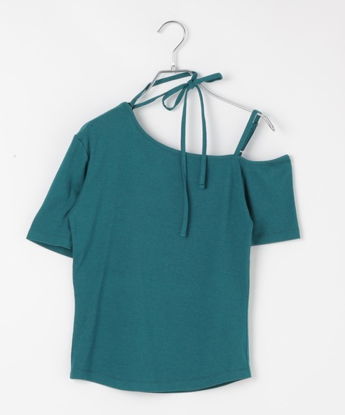 PAGEBOY(ページボーイ)の「オフショルリボントップス【リボン紐アレンジ自在・ワンショルでも着用可能】(Tシャツ/カットソー・レディース・ブラック/ターコイズブルー/グレー・FREE)」の22枚目の写真