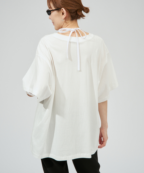 INSCRIRE(アンスクリア)の「INSCRIRE アンスクリア Hybrid Lingerie Tシャツ I26SS-CUT17(Tシャツ/カットソー・レディース・ブラック/ホワイト・FREE)」の12枚目の写真