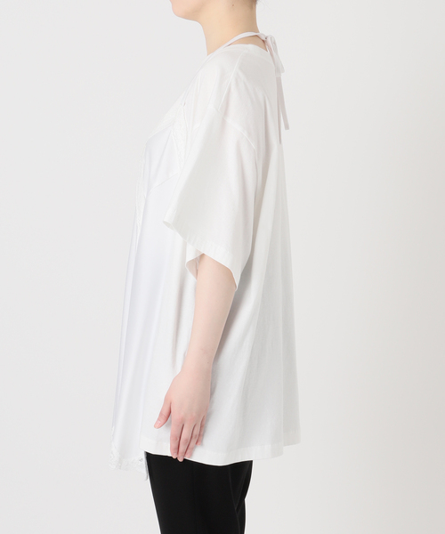 INSCRIRE(アンスクリア)の「INSCRIRE アンスクリア Hybrid Lingerie Tシャツ I26SS-CUT17(Tシャツ/カットソー・レディース・ブラック/ホワイト・FREE)」の15枚目の写真