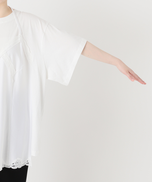 INSCRIRE(アンスクリア)の「INSCRIRE アンスクリア Hybrid Lingerie Tシャツ I26SS-CUT17(Tシャツ/カットソー・レディース・ブラック/ホワイト・FREE)」の18枚目の写真