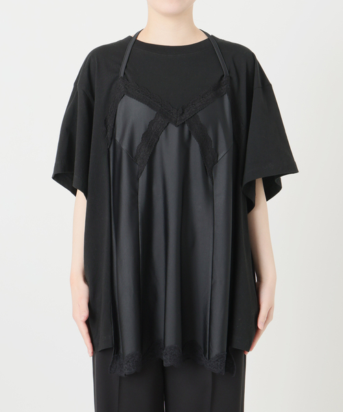 INSCRIRE(アンスクリア)の「INSCRIRE アンスクリア Hybrid Lingerie Tシャツ I26SS-CUT17(Tシャツ/カットソー・レディース・ブラック/ホワイト・FREE)」の22枚目の写真