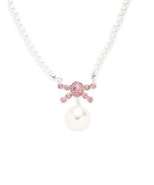 LILY BROWN（リリーブラウン）の「[L.B CANDY STOCK]ビジューリボンパールネックレス（ネックレス・レディース・シルバー/グリーン/ピンク・F）」の5枚目の写真