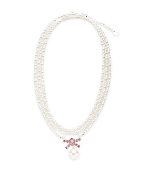 LILY BROWN（リリーブラウン）の「[L.B CANDY STOCK]ビジューリボンパールネックレス（ネックレス・レディース・シルバー/グリーン/ピンク・F）」の9枚目の写真