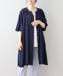 MB mint breeze | 【LL～6L 大きいサイズ】【WEB限定】衿ギャザーシャツワンピース(ワンピース)