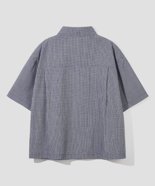 AGOD（エージーオーディー）の「クロップハーフチェックシャツ[ネイビー]（シャツ/ブラウス・レディース・その他・SMALL/MEDIUM/LARGE）」の5枚目の写真