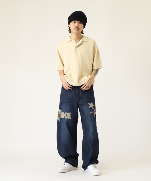 Jungle Storm(ジャングルストーム)の「JUNGLE STORM バレルレッグチェックモチーフパンツ(デニムパンツ・メンズ・ネイビー系/ブラック系/ネイビー/ブラック・M/L)」の11枚目の写真