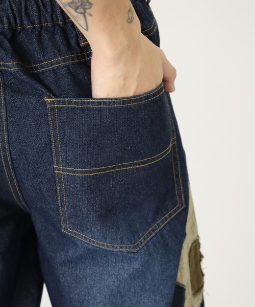 Jungle Storm(ジャングルストーム)の「JUNGLE STORM バレルレッグチェックモチーフパンツ(デニムパンツ・メンズ・ネイビー系/ブラック系/ネイビー/ブラック・M/L)」の19枚目の写真