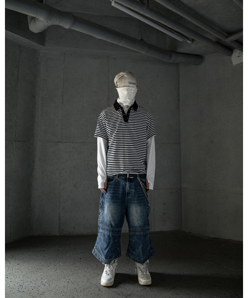 ROARINGRAD(ロアリングラド)の「ストライプポロTシャツブラック(ポロシャツ・レディース・その他・MEDIUM/LARGE)」の2枚目の写真