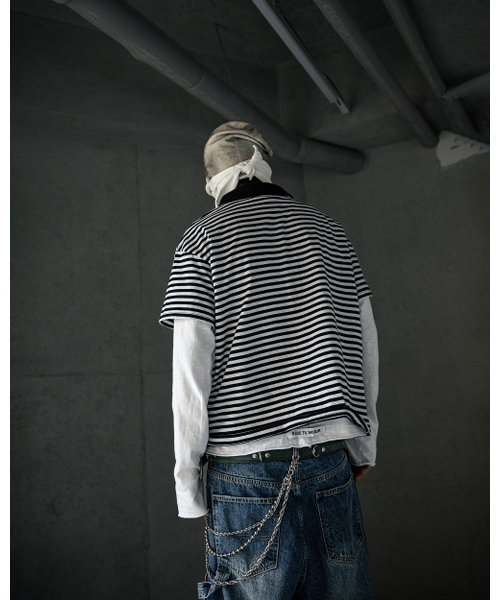 ROARINGRAD(ロアリングラド)の「ストライプポロTシャツブラック(ポロシャツ・レディース・その他・MEDIUM/LARGE)」の4枚目の写真