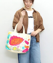 【kiki creative×COOCO】Artist Collection colorful print キャンバストートバッグ/A4対応