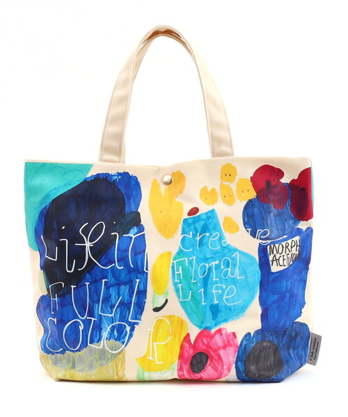 COOCO(クーコ)の「【kiki creative×COOCO】Artist Collection colorful print キャンバストートバッグ/A4対応(トートバッグ・レディース・ブルー/ブラック/ピンク・FREE)」の6枚目の写真