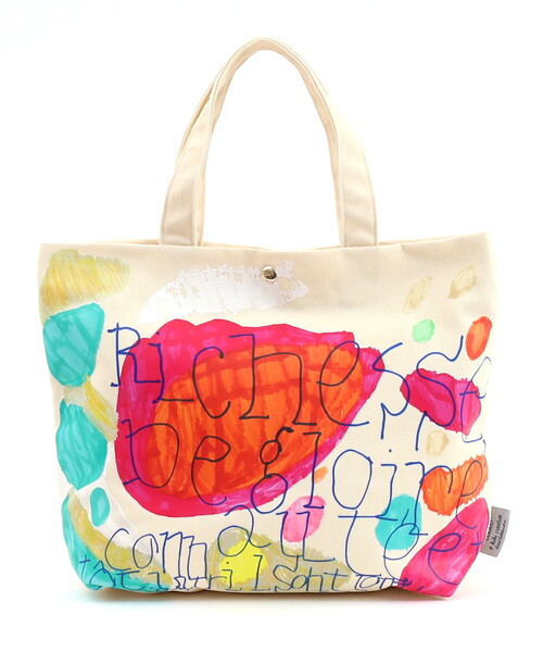 COOCO(クーコ)の「【kiki creative×COOCO】Artist Collection colorful print キャンバストートバッグ/A4対応(トートバッグ・レディース・ブルー/ブラック/ピンク・FREE)」の10枚目の写真