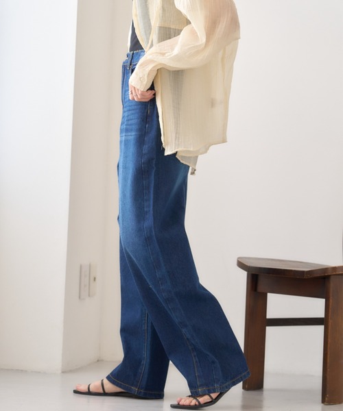 GROWING RICH(グローウィングリッチ)の「バレルレッグデニムパンツ(デニムパンツ・レディース・ネイビー/ブルー/ブルー系その他・M/L/LL)」の6枚目の写真