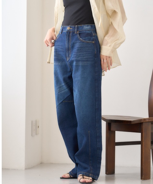 GROWING RICH(グローウィングリッチ)の「バレルレッグデニムパンツ(デニムパンツ・レディース・ネイビー/ブルー/ブルー系その他・M/L/LL)」の5枚目の写真