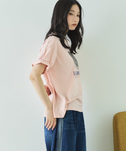 Doux archives（ドゥアルシーヴ）の「CAT転写ロゴTee（Tシャツ/カットソー・レディース・ピンク/オフホワイト・FREE）」の13枚目の写真
