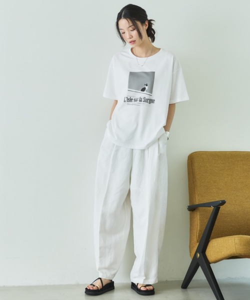 Doux archives（ドゥアルシーヴ）の「CAT転写ロゴTee（Tシャツ/カットソー・レディース・ピンク/オフホワイト・FREE）」の19枚目の写真