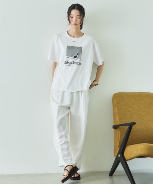 Doux archives（ドゥアルシーヴ）の「CAT転写ロゴTee（Tシャツ/カットソー・レディース・ピンク/オフホワイト・FREE）」の20枚目の写真