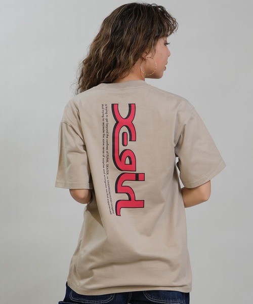 X-girl（エックスガール）の「X-GIRL/エックスガール 半袖 Tシャツ バックプリント 105262011040（Tシャツ/カットソー・レディース・ブラック/ベージュ/ホワイト・M/L）」の3枚目の写真