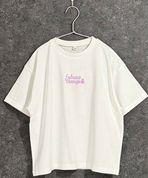 Universal Style Wear（ユニバーサルスタイルウェア）の「ガールズプリントBIGシルエット半袖Tシャツ（Tシャツ/カットソー・キッズ・オフホワイト/ブラック/グリーン/ライトグリーン/ラベンダー/チャコール・140/150/160）」の9枚目の写真