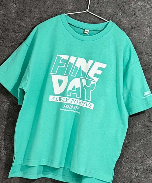 Universal Style Wear（ユニバーサルスタイルウェア）の「ガールズプリントBIGシルエット半袖Tシャツ（Tシャツ/カットソー・キッズ・オフホワイト/ブラック/グリーン/ライトグリーン/ラベンダー/チャコール・140/150/160）」の13枚目の写真