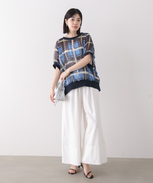 Bou Jeloud(ブージュルード)の「シアー楊柳コクーンブラウス(シャツ/ブラウス・レディース・ブルー/ブラック/A・38)」の16枚目の写真