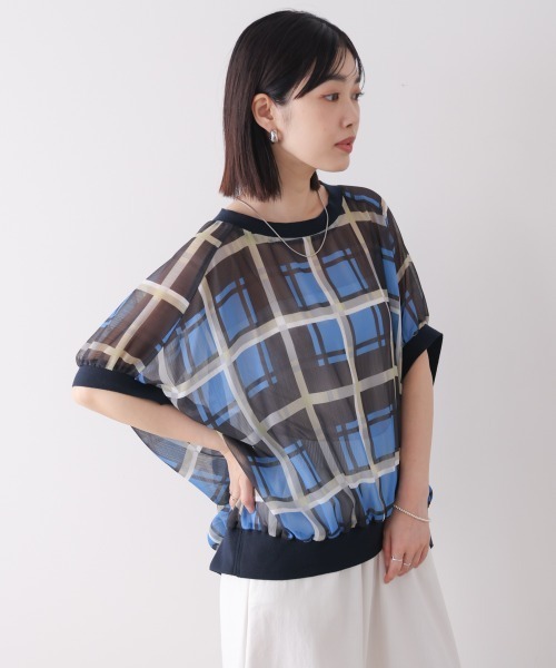 Bou Jeloud(ブージュルード)の「シアー楊柳コクーンブラウス(シャツ/ブラウス・レディース・ブルー/ブラック/A・38)」の18枚目の写真