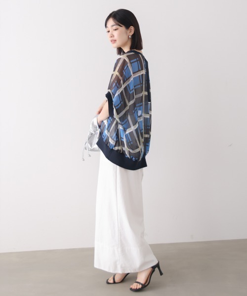 Bou Jeloud(ブージュルード)の「シアー楊柳コクーンブラウス(シャツ/ブラウス・レディース・ブルー/ブラック/A・38)」の22枚目の写真