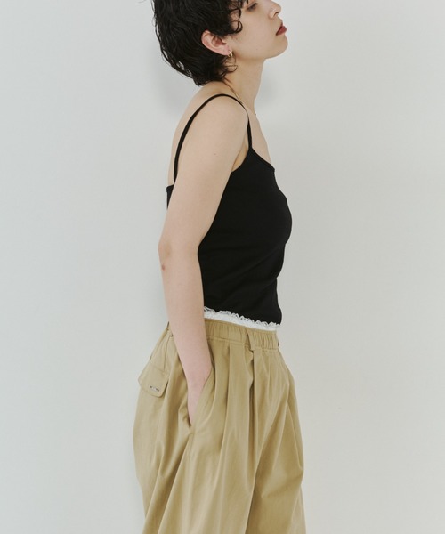 VION(ヴィオン)の「レースウエストタックパンツ / Lace Waist Tuck Pants(その他パンツ・レディース・ブラック/ベージュ・S/M/ST/MT)」の14枚目の写真