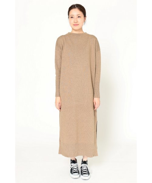 SLOBE IENA（スローブイエナ）の「12GG C/CA スリットニットワンピース◆（ワンピース・レディース・ブラック/ベージュ・FREE）」の5枚目の写真