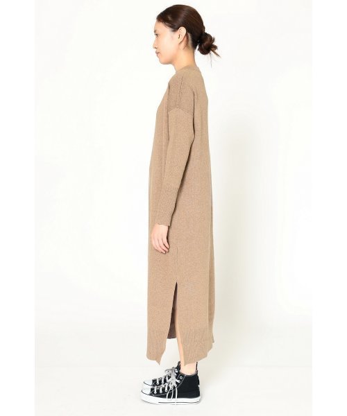 SLOBE IENA（スローブイエナ）の「12GG C/CA スリットニットワンピース◆（ワンピース・レディース・ブラック/ベージュ・FREE）」の6枚目の写真