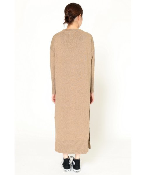 SLOBE IENA（スローブイエナ）の「12GG C/CA スリットニットワンピース◆（ワンピース・レディース・ブラック/ベージュ・FREE）」の7枚目の写真