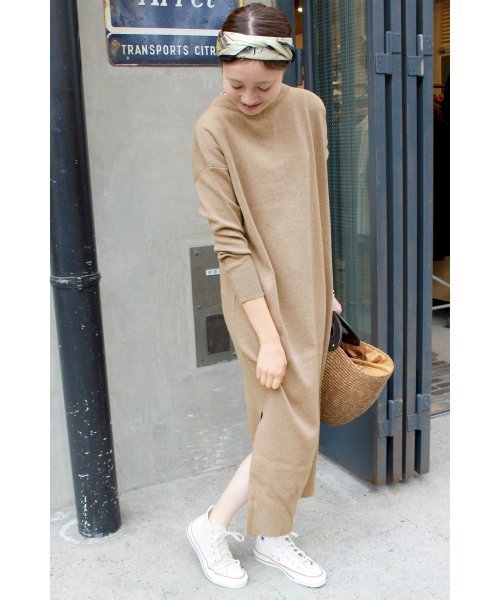 SLOBE IENA（スローブイエナ）の「12GG C/CA スリットニットワンピース◆（ワンピース・レディース・ブラック/ベージュ・FREE）」の11枚目の写真