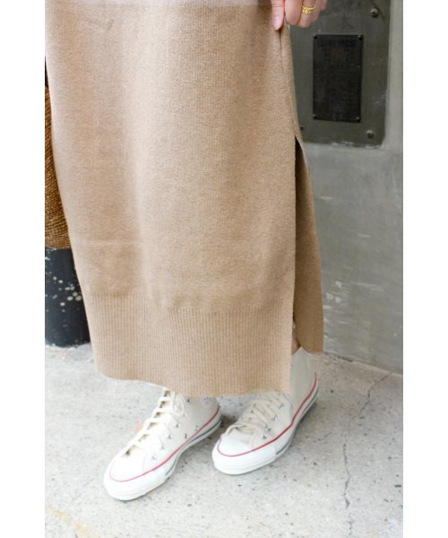 SLOBE IENA（スローブイエナ）の「12GG C/CA スリットニットワンピース◆（ワンピース・レディース・ブラック/ベージュ・FREE）」の13枚目の写真