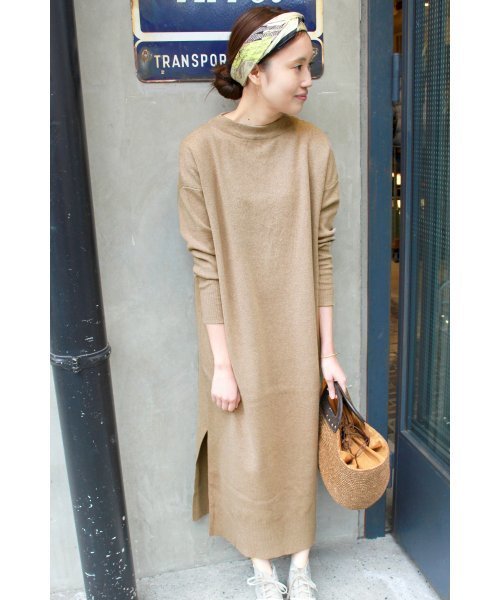 SLOBE IENA（スローブイエナ）の「12GG C/CA スリットニットワンピース◆（ワンピース・レディース・ブラック/ベージュ・FREE）」の14枚目の写真