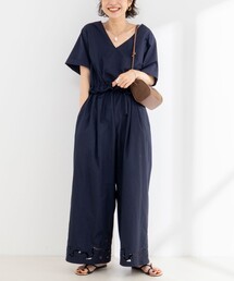 Rie Miller | ウォッシャブルハーフスリーブオールインワン(つなぎ/オールインワン)