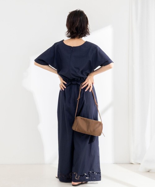 Rie Miller（リエミラー）の「ウォッシャブルハーフスリーブオールインワン（つなぎ/オールインワン・レディース・ネイビー/ブラック・36/38）」の15枚目の写真