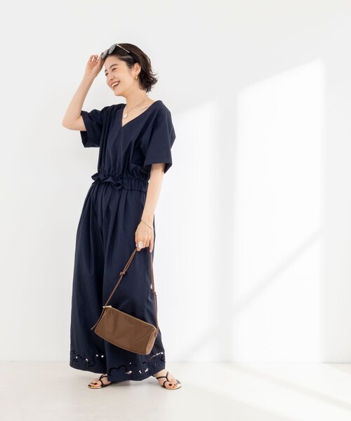 Rie Miller（リエミラー）の「ウォッシャブルハーフスリーブオールインワン（つなぎ/オールインワン・レディース・ネイビー/ブラック・36/38）」の16枚目の写真