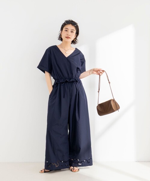 Rie Miller（リエミラー）の「ウォッシャブルハーフスリーブオールインワン（つなぎ/オールインワン・レディース・ネイビー/ブラック・36/38）」の17枚目の写真