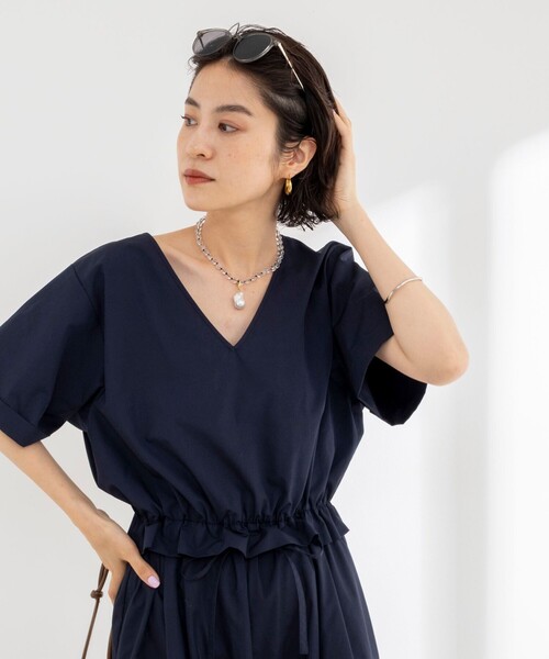 Rie Miller（リエミラー）の「ウォッシャブルハーフスリーブオールインワン（つなぎ/オールインワン・レディース・ネイビー/ブラック・36/38）」の18枚目の写真