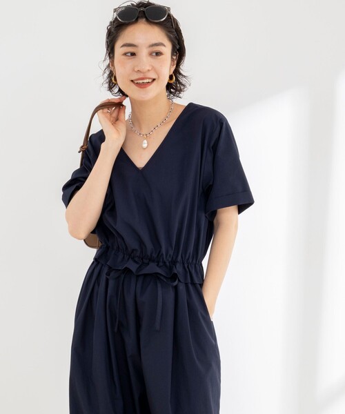 Rie Miller（リエミラー）の「ウォッシャブルハーフスリーブオールインワン（つなぎ/オールインワン・レディース・ネイビー/ブラック・36/38）」の19枚目の写真