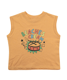 ドラム 袖なしTシャツ-マスタード