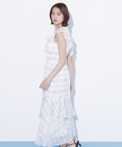 JILL by JILL STUART（ジルバイジルスチュアート）の「ランダムティアードシャツワンピース（ワンピース・レディース・ホワイト系その他/ブルー/ブラック系その他・FREE）」の7枚目の写真