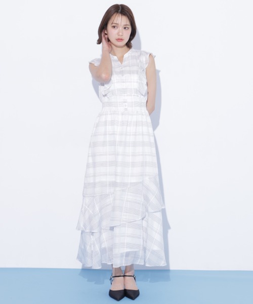 JILL by JILL STUART（ジルバイジルスチュアート）の「ランダムティアードシャツワンピース（ワンピース・レディース・ホワイト系その他/ブルー/ブラック系その他・FREE）」の9枚目の写真