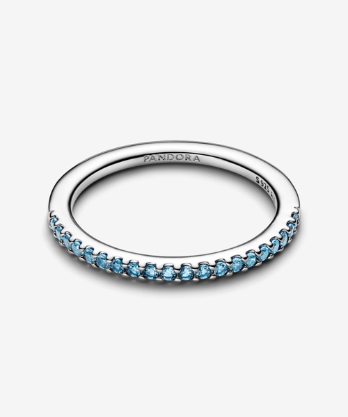 PANDORA（パンドラ）の「スパークリング アクアマリン ハーフ エタニティ バンド リング（リング・レディース・シルバー・50/48/60/58/56/54/52）」の2枚目の写真